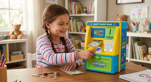 Kids Electronic Fingerprint ATM Coin Bank – Smart Saving Money Box with Password Lock