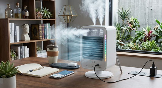 Portable 3-in-1 Desk Fan & Spray Cooler (3-Speed, Quiet)
